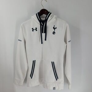 Tottenham Hotspur F.C 2013-14 Under Armour Mens White Black Hoodie Size S